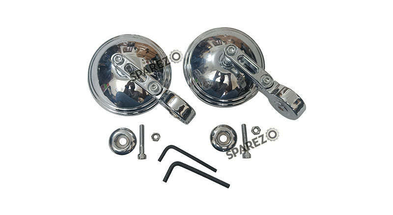 Royal Enfield Super Meteor 650 Bar End Mirrors with Mounts Chrome