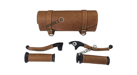 Royal Enfield Meteor and Classic Reborn 350 Big Size Tool Bag lever with Grip Brown