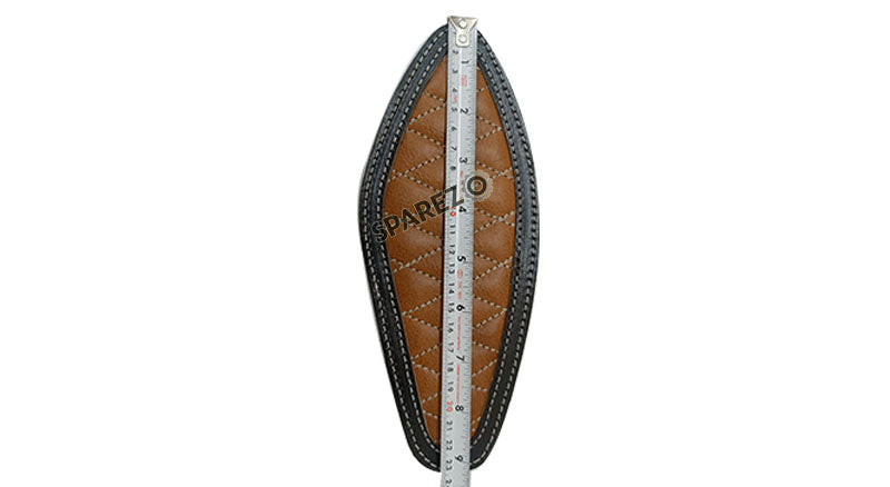 Royal Enfield Hunter 350 Genuine Leather Diamond Design Tank Pad Brown D1