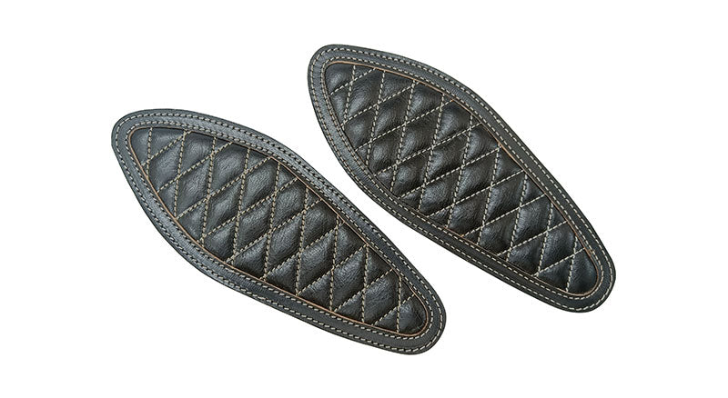 Royal Enfield Hunter 350 Genuine Leather Diamond Design Tank Pad Black D5