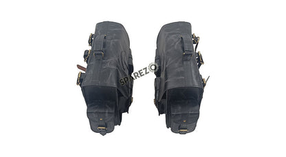 For Royal Enfield Super Meteor 650 Black Pannier Bags Pair With Mountings