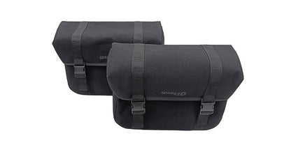 For Royal Enfield Super Meteor 650 Black Canvas Pannier bags with Mounting