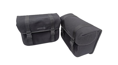 For Royal Enfield Super Meteor 650 Black Canvas Pannier bags with Mounting