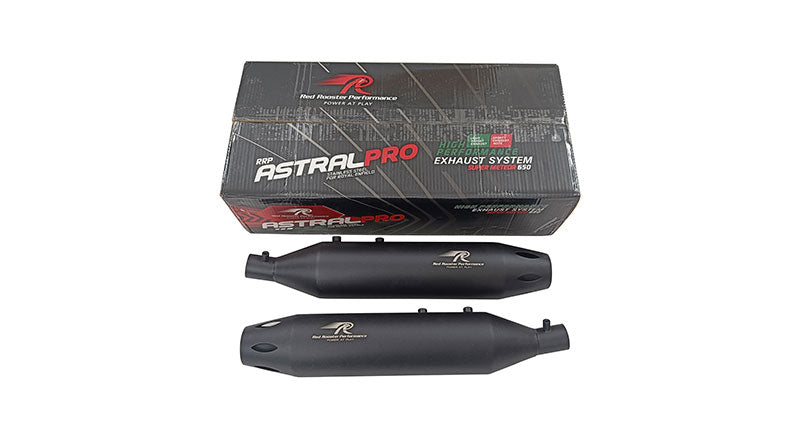 Royal Enfield Super Meteor 650 Red Rooster Astral Pro Exhaust Silencer Black
