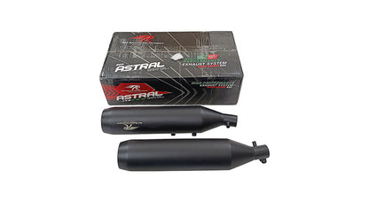 Royal Enfield Super Meteor 650 Red Rooster Astral Black Exhaust Silencer