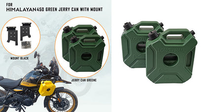 For Royal Enfield New Himalayan 450 RH-LH Green Jerry Can Pair with Mount