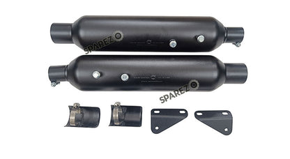Royal Enfield Shotgun 650 AEW TE 203 Black Exhaust Silencer Pair