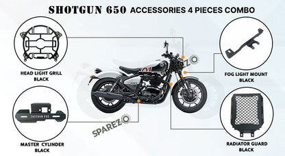 Fit For Royal Enfield Shotgun 650 4 Pcs Accessories Combo Pack