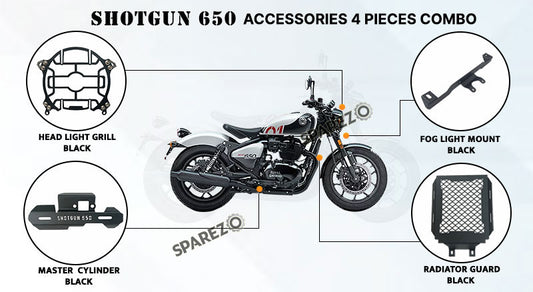 Fit For Royal Enfield Shotgun 650 4 Pcs Accessories Combo Pack