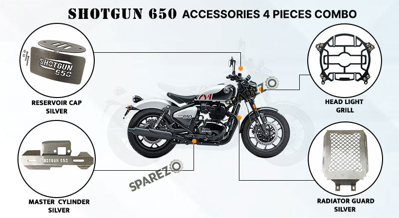 Fit For Royal Enfield Shotgun 650 Accessories Combo Pack 4 Pcs