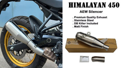 Fit For Royal Enfield New Himalayan 450 AEW SS Matt Finish Exhaust Silencer