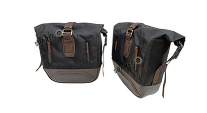 Fit For Royal Enfield Shotgun 650 Black and Brown Saddle Pannier Bags with Mounting