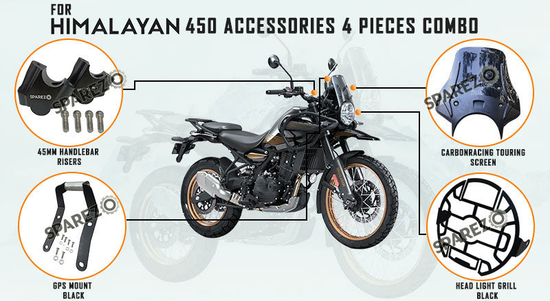 Fit For Royal Enfield New Himalayan 450 Accessories 4 Pcs Combo Pack