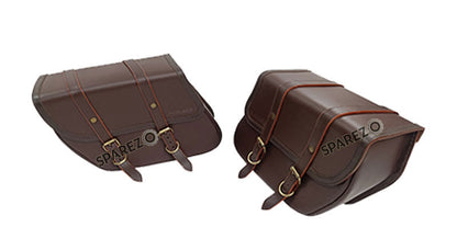 Fit For Royal Enfield Shotgun 650 Saddle Stay With Pannier Bags Pair Brown Color