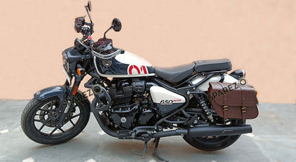 Fit For Royal Enfield Shotgun 650 Saddle Stay With Pannier Bags Pair Brown Color