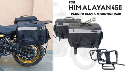 Fit For Royal Enfield New Himalayan 450 Canvas Pannier Black Bags with Mounting