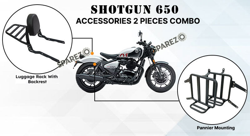 Fit For Royal Enfield Shotgun 650 Luggage Rack with Backrest and Pannier Mounting