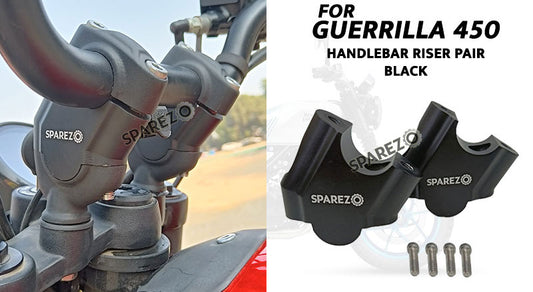 For Royal Enfield Guerrilla 450 45MM Aluminium Handlebar Risers Pair Black