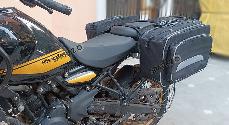 Fit For Royal Enfield New Himalayan 450 Canvas Pannier Bags With Mounting Black