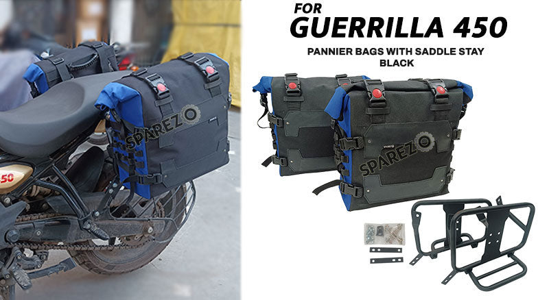 Fit For Royal Enfield Guerrilla 450 Canvas Pannier Bags With Mounting