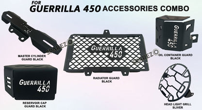Fit For Royal Enfield Guerrilla 450 Accessories Combo Pack Black 5 Pcs