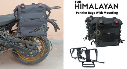 Fit For Royal Enfield New Himalayan 450 Black Canvas Pannier Bags With Mounting