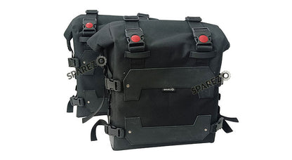 Fit For Royal Enfield New Himalayan 450 Black Canvas Pannier Bags With Mounting
