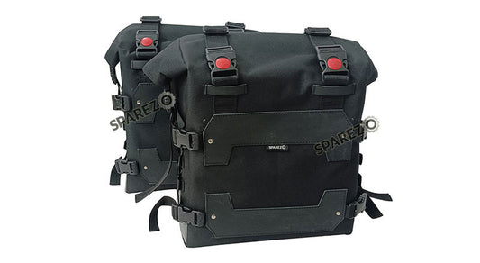 Fit For Royal Enfield Guerrilla 450 Black Canvas Pannier Bags