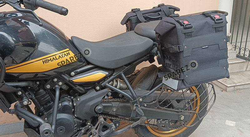 Fit For Royal Enfield New Himalayan 450 Black Canvas Pannier Bags With Mounting