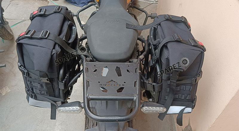Fit For Royal Enfield New Himalayan 450 Black Canvas Pannier Bags With Mounting