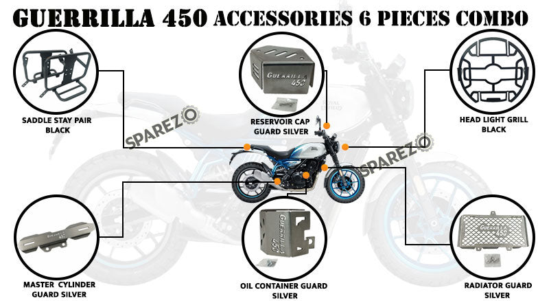 Fit For Royal Enfield Guerrilla 450 6 Pcs Accessories Combo Pack