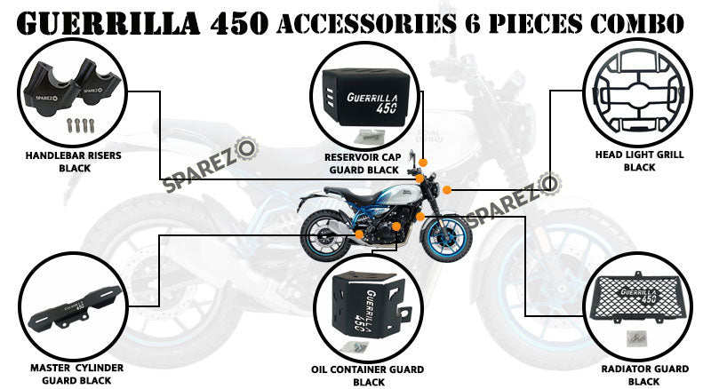 Fit For Royal Enfield Guerrilla 450 6 Pcs Accessories Combo Pack
