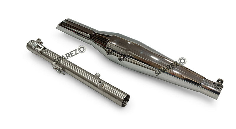 Fit For Royal Enfield Reborn and Meteor 350 Silver Stallion Exhaust Silencer Polished
