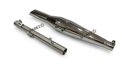 Fit For Royal Enfield Reborn and Meteor 350 Silver Stallion Exhaust Silencer Polished