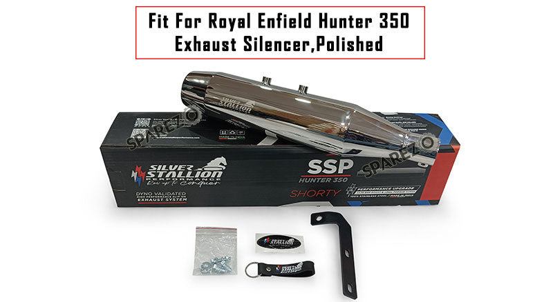 Fit For Royal Enfield Hunter 350 Stainless Steel Exhaust Silencer Polished