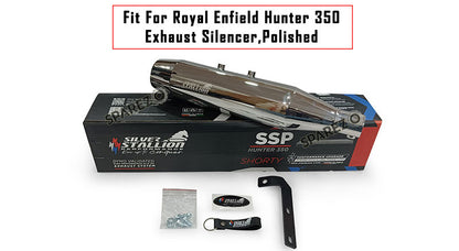 Fit For Royal Enfield Hunter 350 Stainless Steel Exhaust Silencer Polished