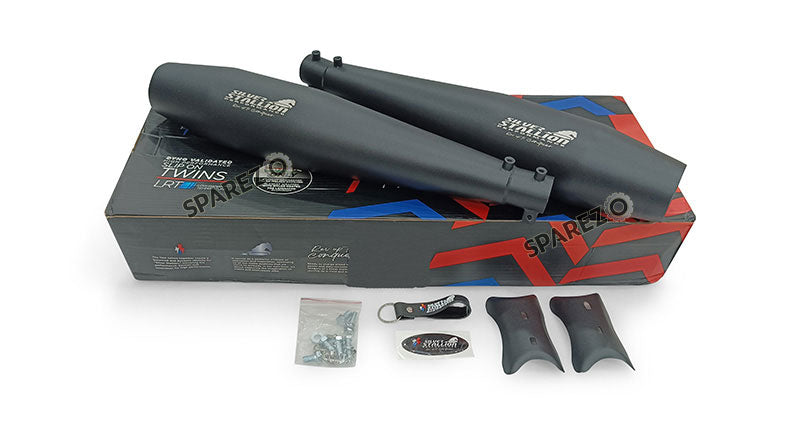 For Royal Enfield GT and Interceptor 650 Silver Stallion Exhaust Silencer Black