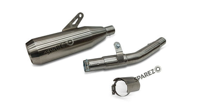 Fit For Royal Enfield Bear 650 AEW Exhaust Silencer Silver With Mid Pipe and Cat