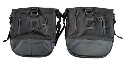 Fit For Royal Enfield Bear 650 Canvas and Leather Pannier Bags With Saddle Stays