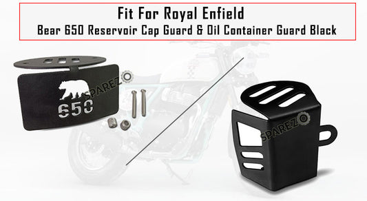 Fit For Royal Enfield Bear 650 Reservoir Cap Guard and Oil Container Guard Black
