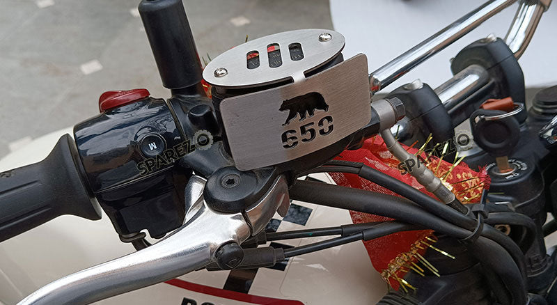 Fit For Royal Enfield Bear 650 Reservoir Cap Guard and Oil Container Guard Silver