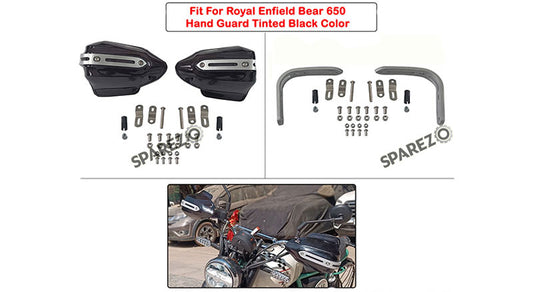 Fit For Royal Enfield Bear 650 Tinted Black Color Hand Guard Kit