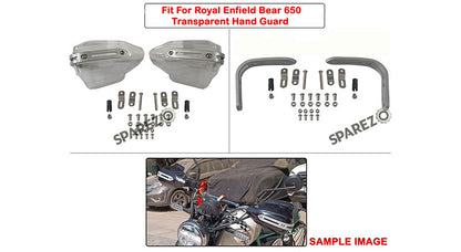 Fit For Royal Enfield Bear 650 Transparent White Hand Guard Kit
