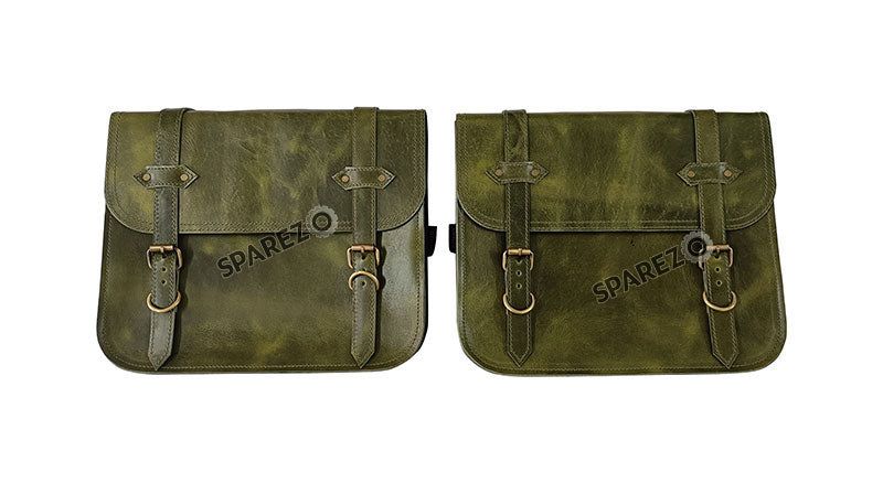 For Royal Enfield Bear 650 Genuine Leather Pannier Bags With Saddle Stays