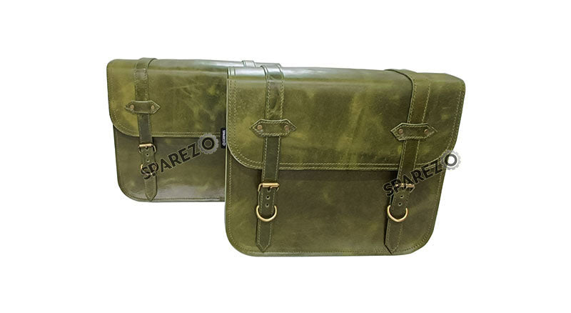 For Royal Enfield Bear 650 Genuine Leather Pannier Bags With Saddle Stays