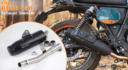 Fit For Royal Enfield Bear 650 Powerage Exhaust Silencer Black