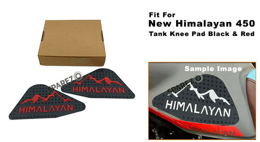 Fit For Royal Enfield New Himalayan 450 Rubber Tank Knee Pad Black and Red