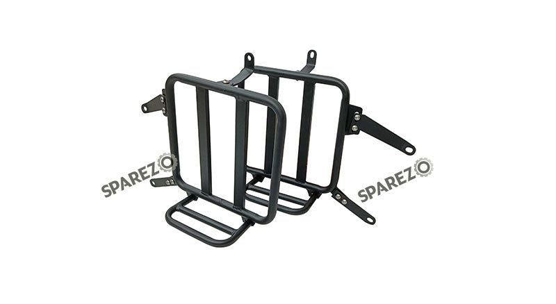For Royal Enfield Classic 650 Canvas Pannier Bags Charcoal Black With Mounting
