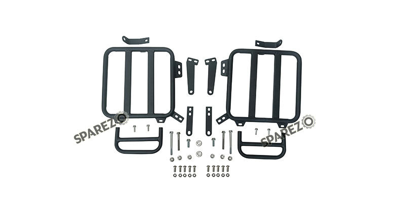 For Royal Enfield Classic 650 Canvas Pannier Bags Charcoal Black With Mounting