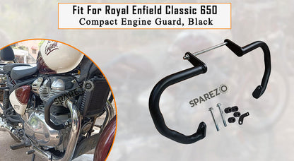 Fit For Royal Enfield Classic 650 Compact Engine Guard Black